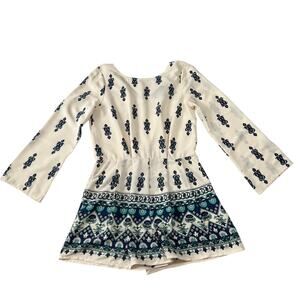 Romeo & Juliet Couture Floral Brocade Print Playsuit Romper Size S Boho Festival